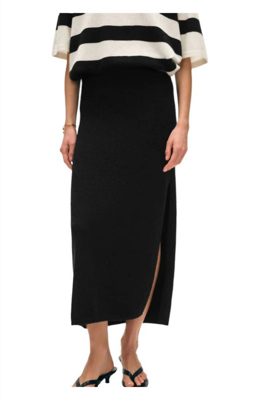 White + Warren - Cotton Slub Side Slit Skirt