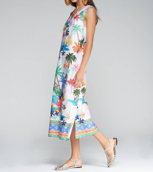 Vilagallo - Veliana Palmers Long Palm Print Dress