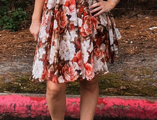 Baevely By Wellmade - All The Fall Florals Babydoll Dress