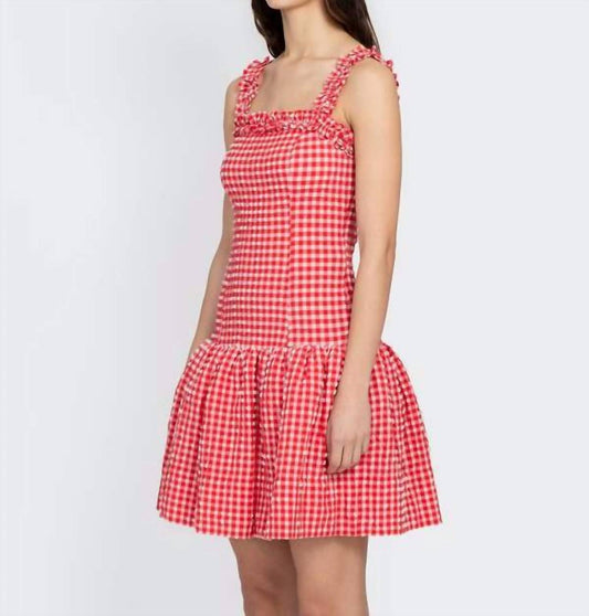 Ganni - Seersucker Strap Ruffle Mini Dress