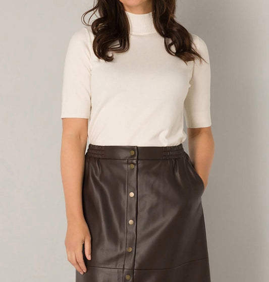 Yest - Nerea Short Sleeve Mock Neck Sweater