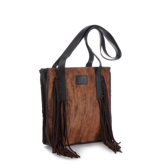 Ariat - Women's Scarlett Calf Hair Leather Shoulder Bag Tote With Fringe