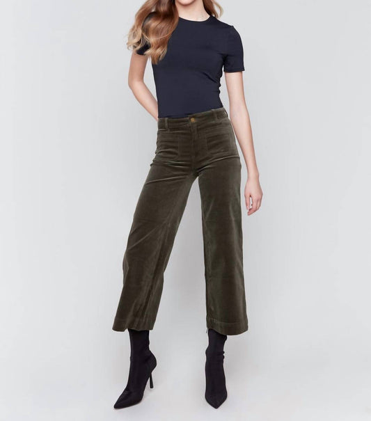 Charlie B - Patch Pocket Corduroy Flare Pants
