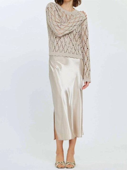 Nyland - Rozlyn Chunky Pointelle Sweater And Satin Dress Set