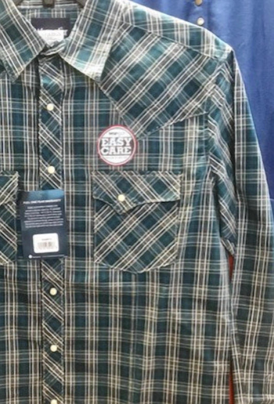 Wrangler - Men's Western Cut Plaid Shirt