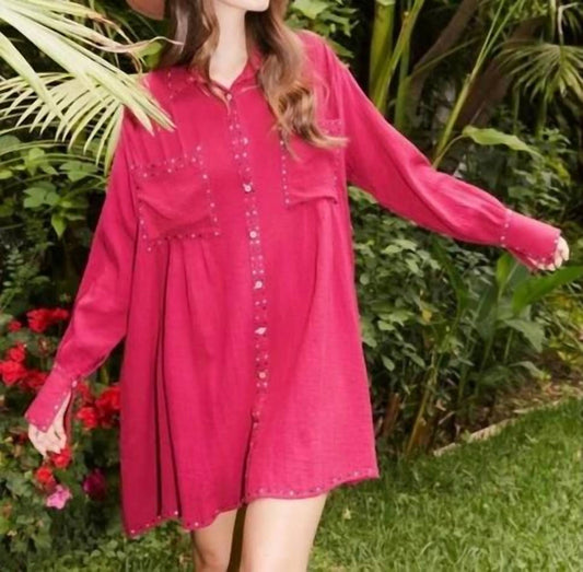 Peach Love - Sparkle & Shine Shirt Dress