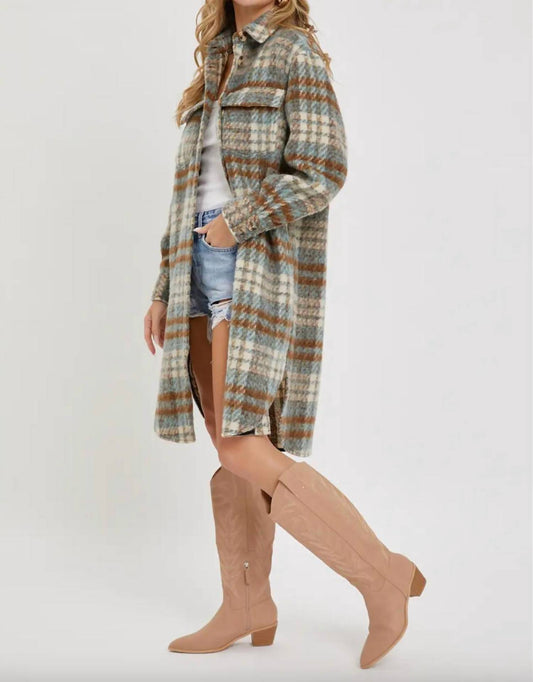 Sweet Lovely By Jen - Peyton Plaid Longline Shacket