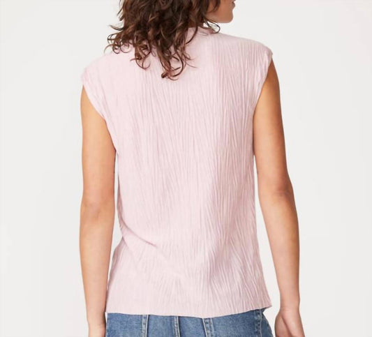 Knit Plisse Shortsleeve Top