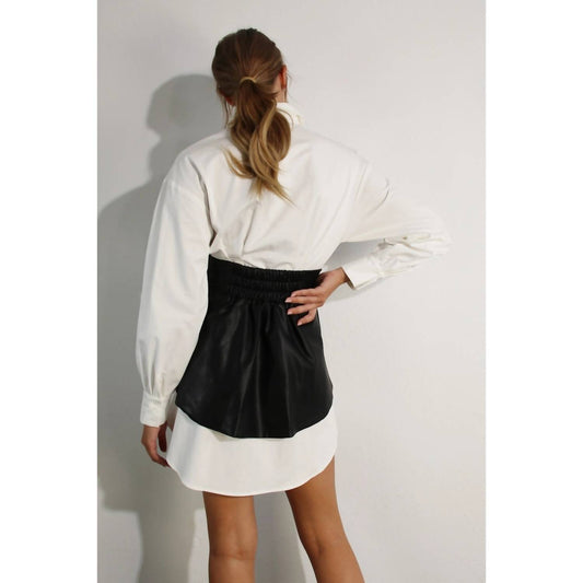 Mulla - Ashlynn Shirt Dress with Vegan Leather Wrap Skirt