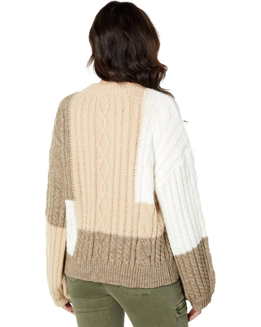 En Saison - Baylor Cable Knit Balloon Sleeve Sweater