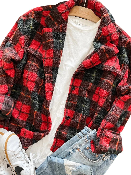 Blakeley - Plaid Sherpa Jacket