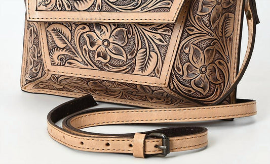 American Darling - Women's Floral Hand-tooled Leather Small Crossbody Bag