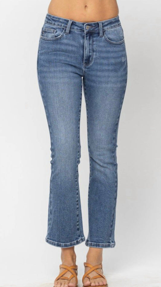 Judy Blue - Mid Rise Demi Crop Bootcut Jean
