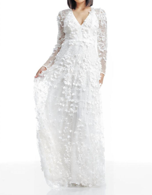 Dress The Population - Angelina 3d Floral Gown