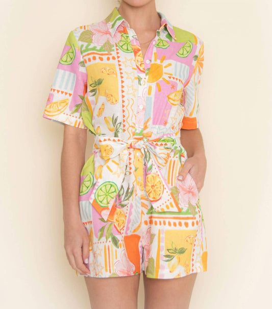 Fore Collection - Tropical Citrus Print Romper