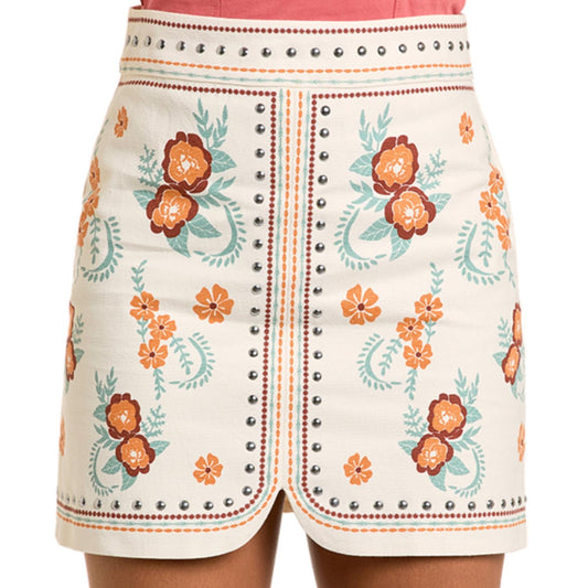 Rock & Roll Denim - Floral Print Skirt