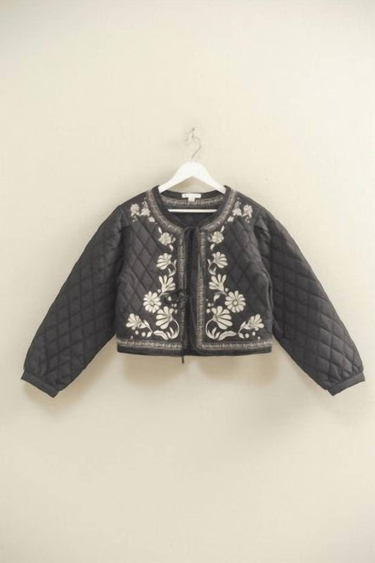 Hyfve - Women's Quilted Floral Embroidered Jacket