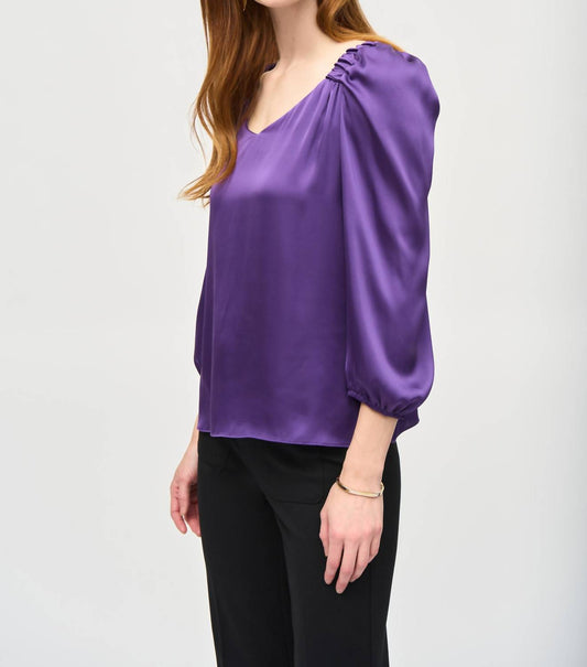 Joseph Ribkoff - Scoop V-neck Long Sleeve Blouse