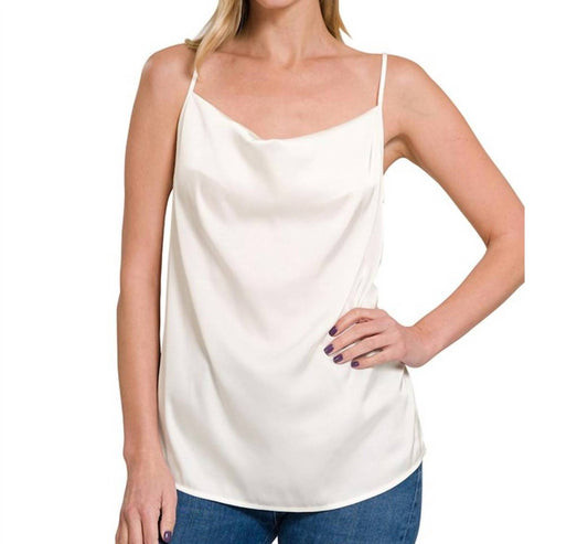 Zenana - Satin Charmuese Cowl Neck Cami
