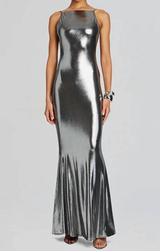 Retrofete - Romilly Metallic Open-back Evening Dress
