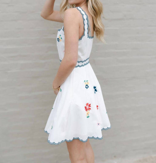 Mable - Embroidered Square Neck Dress