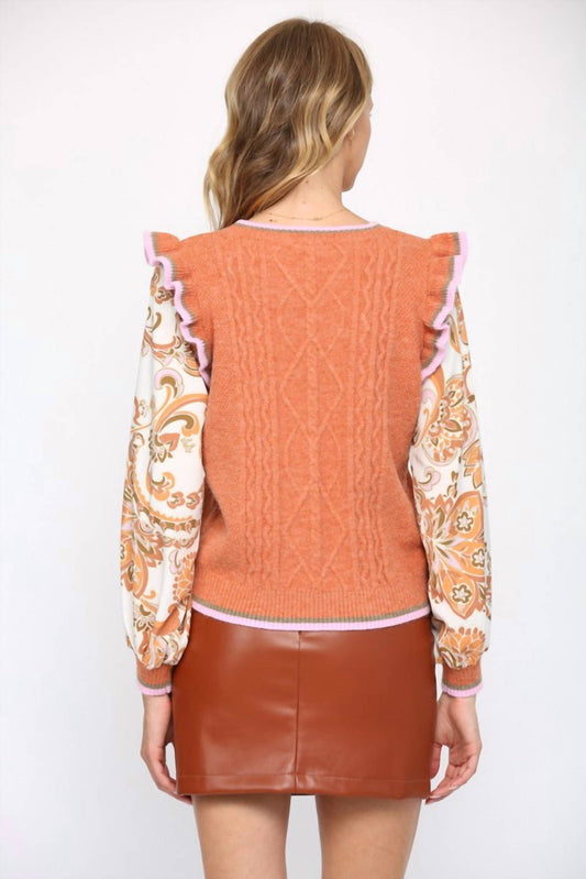 Fate - Contrast Sleeve Knit Sweater