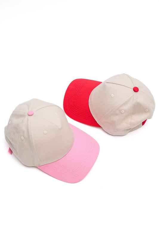 Zenana - Come Hither Two Tone Canvas Cap Set