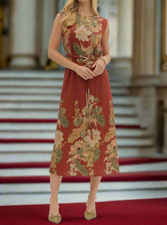 Entro - Floral Sleeveless Midi Dress