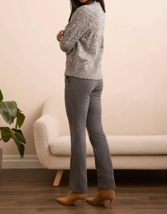 Tribal - Two Tone Long Sleeve Mock Neck Sweater