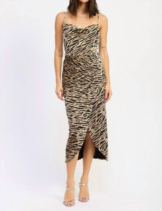 Emory Park - Gathered Midi Dress With Cowl Neck