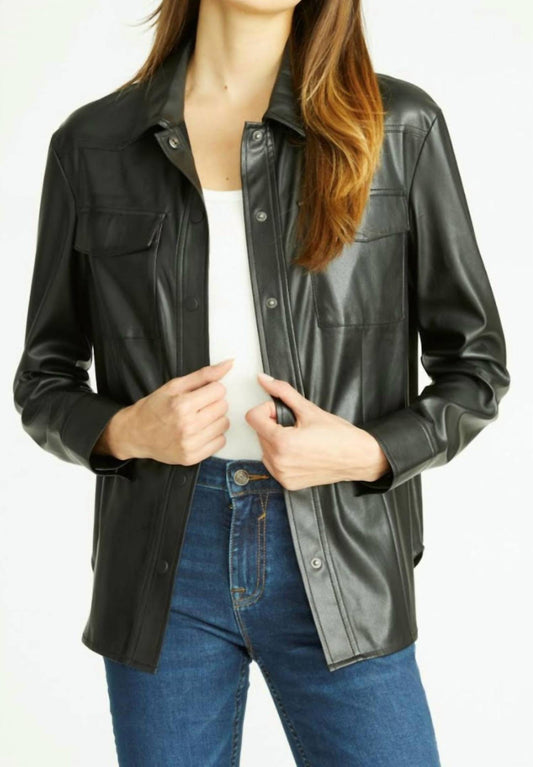 Vigoss - Faux Leather Button Up