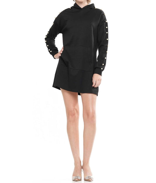 Why Dress - Light Lyocell Front Pocket Pearl Hoodie Dress