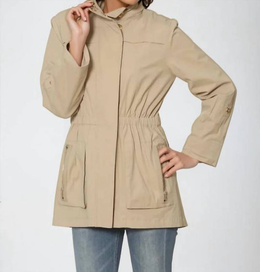 Ciao-Milano - Anna Waterproof Cinch Waist Rain Jacket