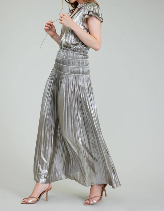 Nyland - Francesca Pleated Metallic Maxi Dress