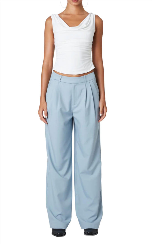 Nia - Mid Rise Wide Leg Trouser