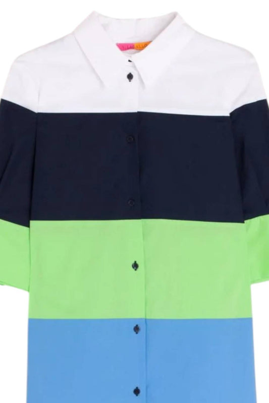 Vilagallo - Women's Button Front Stripe Midi Dress