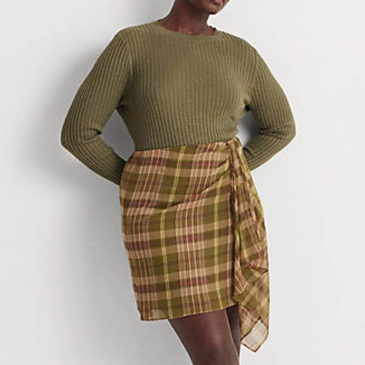 Ralph Lauren - Plaid Ruffle Trim Skirt