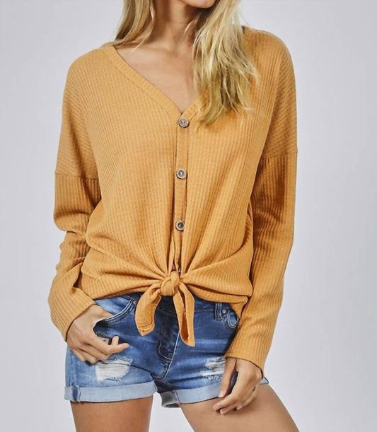 Bibi - Thermal Knit Tie Top