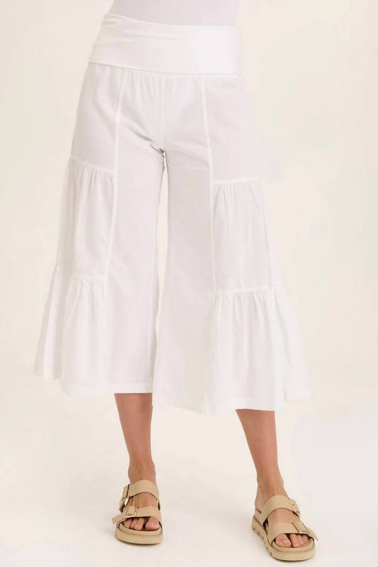 Xcvi - Linen Side Wide Leg Tier Palazzo Pants