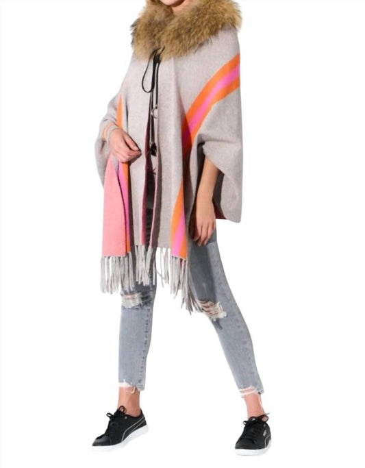 Oolala - Bee Embellished Fur Collar Cape