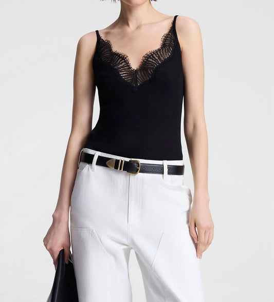 A.L.C. - Alba Silk Knit And Lace Camisole Top