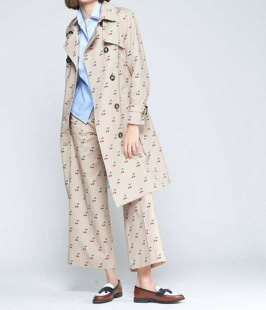 Vilagallo - Trench Coat With Cherry Print