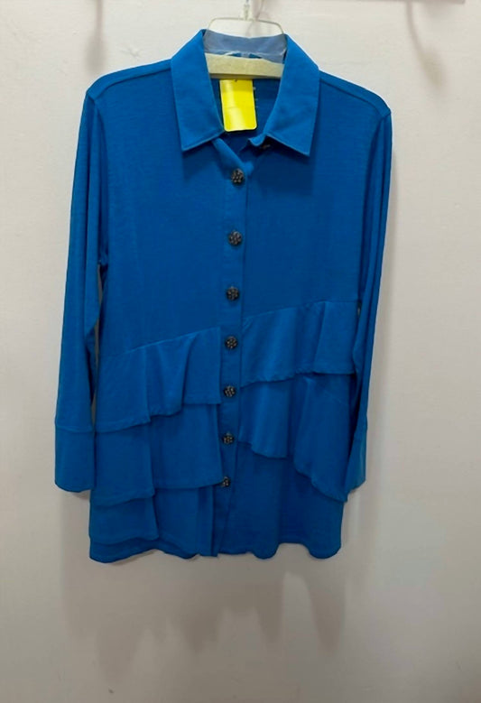 Neon Buddha - Women's Assymetrical Rhinestone Button Up