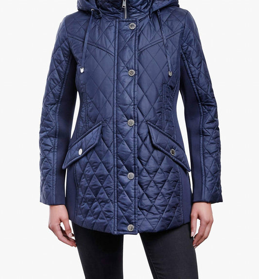 London Fog - Zip Front Hooded Quilted Jacket