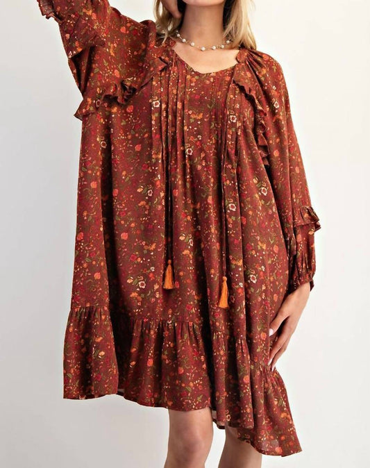 Easel - Floral Printed Short Dress