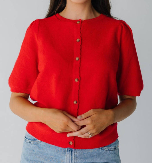 Wishlist - Puff Sleeve Button-up Sweater Cardigan