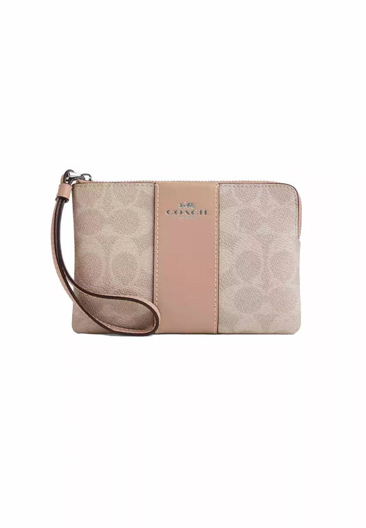 Coach - Corner Signature Canvas Zip Wristlet