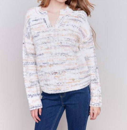 Charlie B - Chunky Marl Cable Knit Sweater