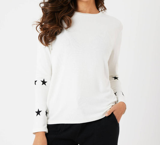 French Kyss - Star Sleeve Round Neck Top
