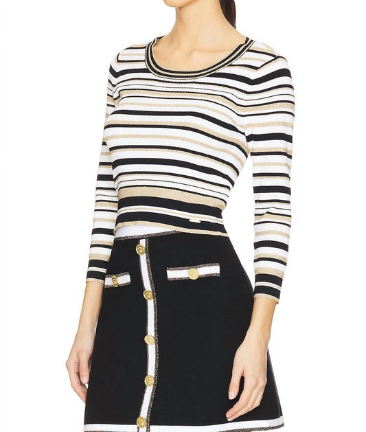 L'Agence - Yukio Striped Crop Crew Top